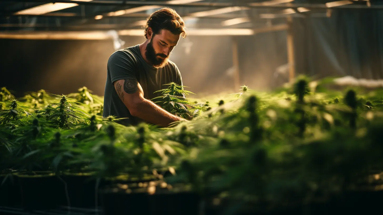 Male Cannabis Tech Working in Facility